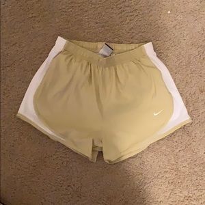 Gold and white nike Drifit short